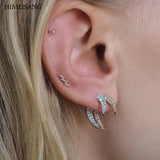 Pave Double Spike CZ Ear Jacket Studs