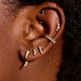 Pave Double Spike CZ Ear Jacket Studs