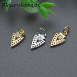 Nickel Plated Cz Pave Triangle Charms 20pc