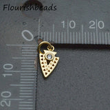 Nickel Plated Cz Pave Triangle Charms 20pc