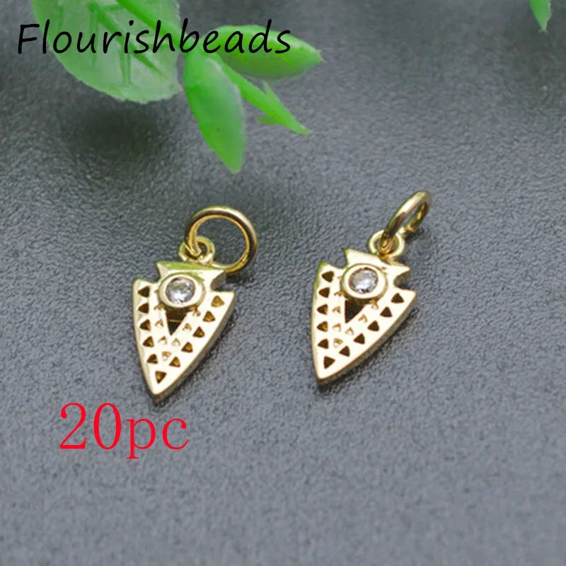 Nickel Plated Cz Pave Triangle Charms 20pc