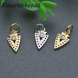 Nickel Plated Cz Pave Triangle Charms 20pc