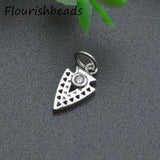 Nickel Plated Cz Pave Triangle Charms 20pc