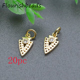 Nickel Plated Cz Pave Triangle Charms 20pc