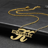 Personalized Name Necklace Pendant Stainless Steel Big Initials Nameplate Choker
