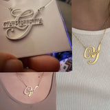 Personalized Name Necklace Pendant Stainless Steel Big Initials Nameplate Choker