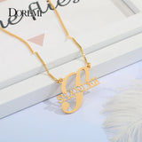 Personalized Name Necklaces Big First Letters Nameplate Choker Necklace