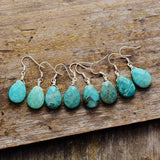 Teardrop Amazonite Earrings Faceted Gems Stone Jewelry