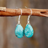Teardrop Amazonite Earrings Faceted Gems Stone Jewelry