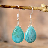 Teardrop Amazonite Earrings Faceted Gems Stone Jewelry