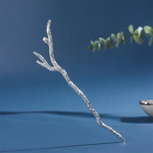 Thai Silver Craft Branch Hairpin Chinese Retro Hanfu Hair Accessory