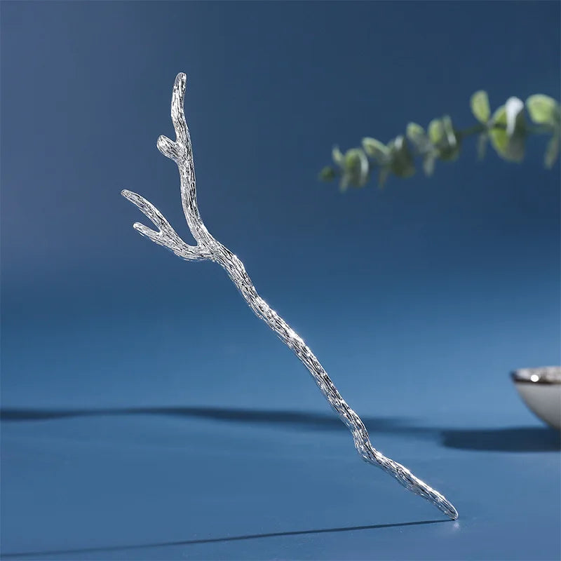 Thai Silver Craft Branch Hairpin Hanfu Hair Accessory