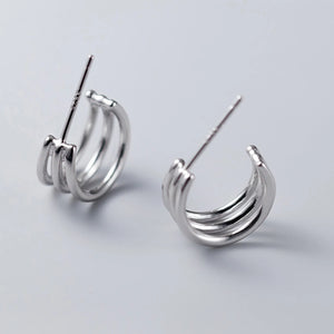 925 Sterling Silver Geometric Cartilage Earrings for Women