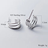 925 Sterling Silver Geometric Cartilage Earrings for Women