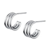 925 Sterling Silver Geometric Cartilage Earrings for Women