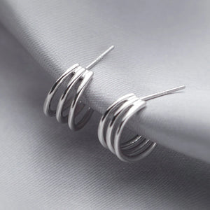 925 Sterling Silver Geometric Cartilage Earrings for Women