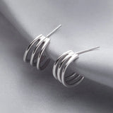 925 Sterling Silver Geometric Cartilage Earrings for Women