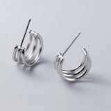 925 Sterling Silver Geometric Cartilage Earrings for Women