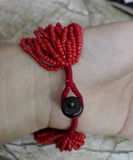 Tibetan Style Howlite Bracelet Bangle Red Bead Jewelry