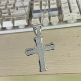 925 Silver Clear Zircon Cross Pendant Necklace