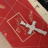925 Silver Clear Zircon Cross Pendant Necklace