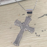 925 Silver Clear Zircon Cross Pendant Necklace