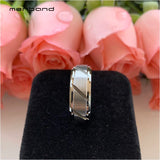 Tungsten Wedding Band Brushed Grooved Beveled Finish 8MM