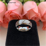Tungsten Wedding Band Brushed Grooved Beveled Finish 8MM