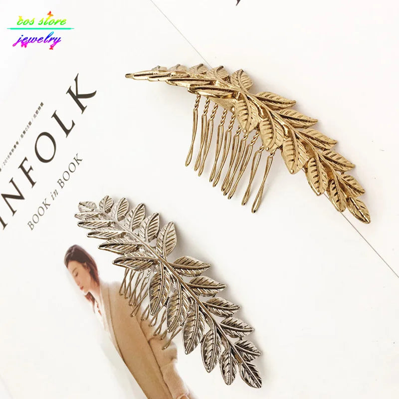 Vintage Leaves Bun Top Hair Comb Wedding Accessories