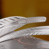 925 Sterling Silver Leaf Bangles Open Cuff Bracelets Jewelry