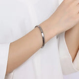 Women Stainless Steel Cuff Bangle Bracelet 57mm