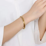 Women Stainless Steel Cuff Bangle Bracelet 57mm