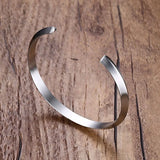 Women Stainless Steel Cuff Bangle Bracelet 57mm
