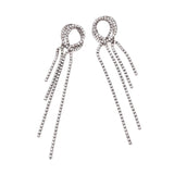 Crystal Tassel Drop Earrings Glass Chain Ear Jewelry
