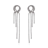 Crystal Tassel Drop Earrings Glass Chain Ear Jewelry