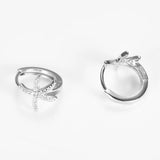 Zircon S925 Silver Star Hoop Ear Stud Earrings for Women