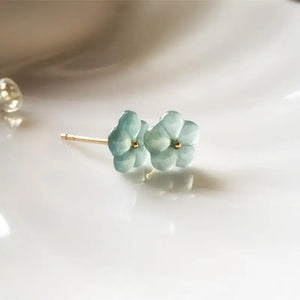 Natural Ice Seed Chalcedony Flower Earrings