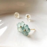 Natural Ice Seed Chalcedony Flower Earrings