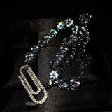Crystal Inlaid Brooch Necklace Sweet Wind Curiosity Silver Jewelry