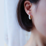 Chalcedony Gold-Plated Hollow Pattern Earrings