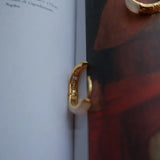 Chalcedony Gold-Plated Hollow Pattern Earrings