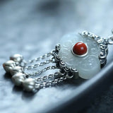 Futao Yulian Hetian Jade Ethnic Clavicle Necklace Pendant