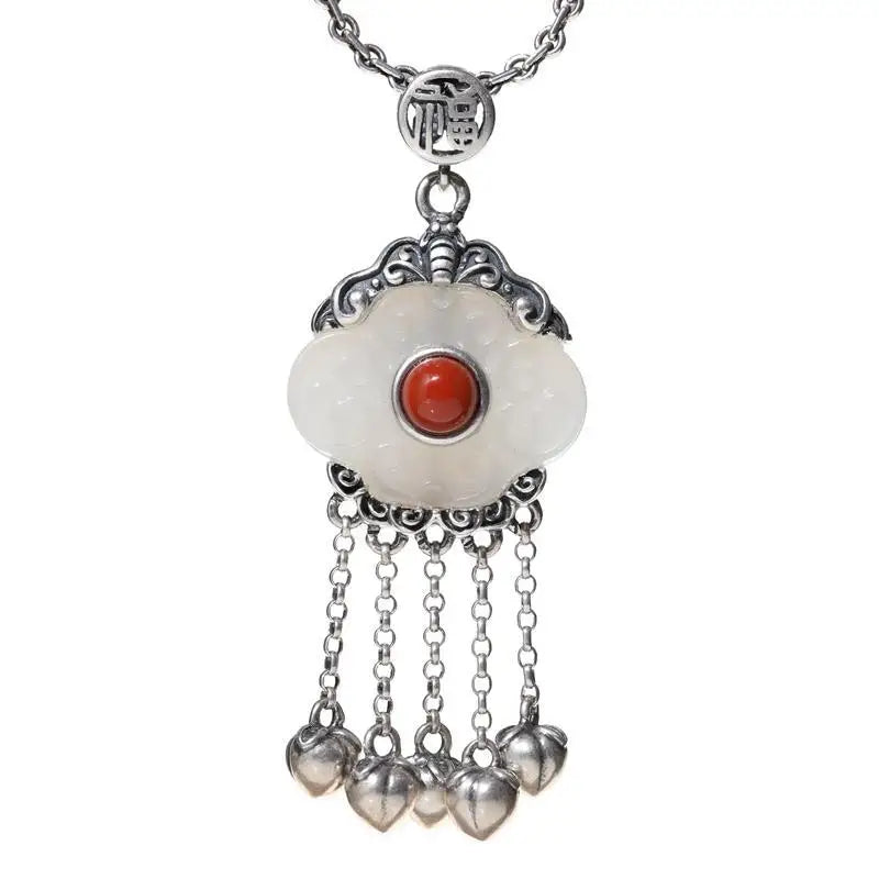 Futao Yulian Hetian Jade Ethnic Clavicle Necklace Pendant