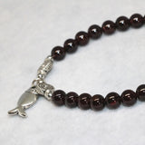 Natural Garnet Bracelet Women Mother 6mm Round Beads 7.5inch