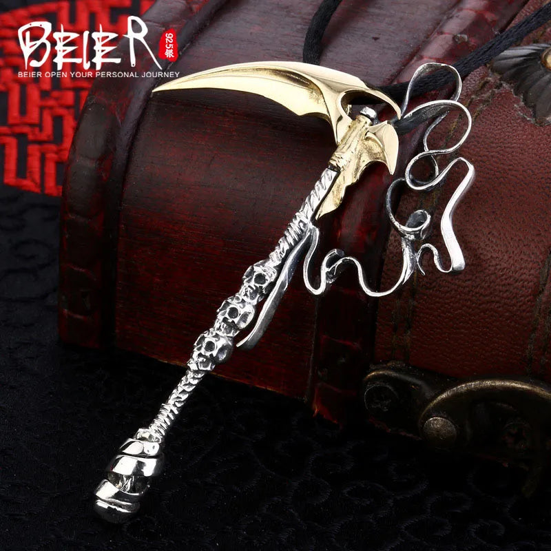 Skull Pendant Necklace Beier Sickle Jewelry A1274