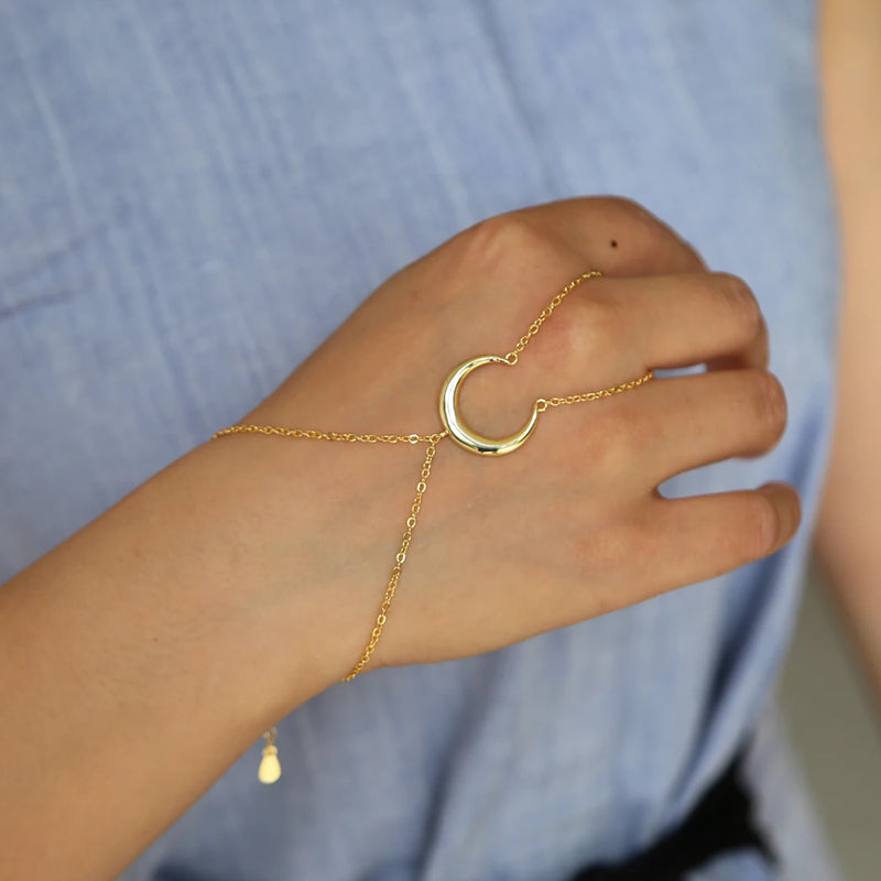 Unique Rose Moon Bracelet Charming Chain Bracelet Sister Gift Jewelry