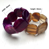 Hip-hop Jewelry Botswana Agate Beads Elastic Bracelet