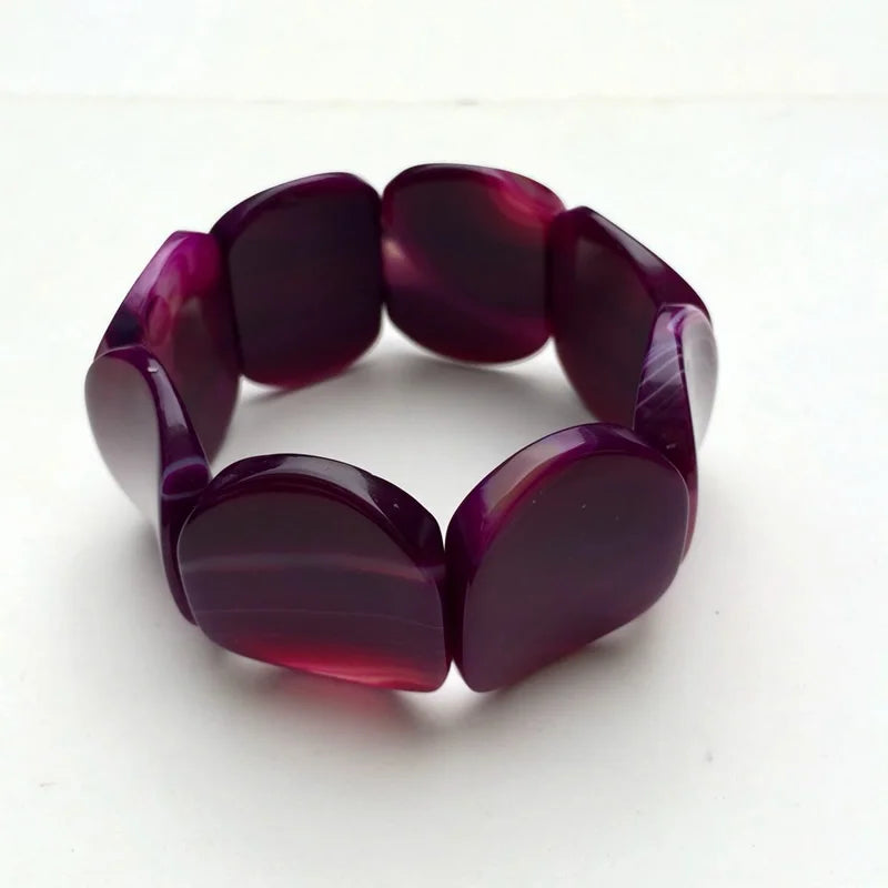 Hip-hop Jewelry Botswana Agate Beads Elastic Bracelet