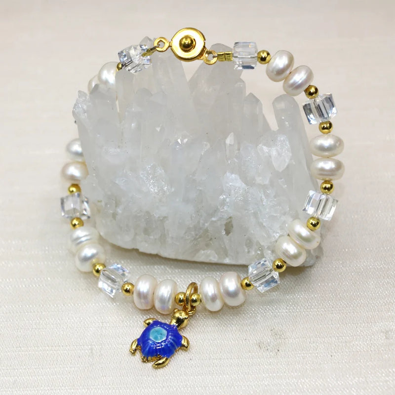 6*8mm Abacus Pearl Beads Bracelet for Women Bangle Parties Cloisonne DIY Jewelry