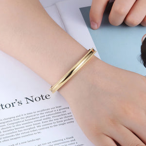 Stainless Steel Frosted Bangle Bracelet for Men and Women